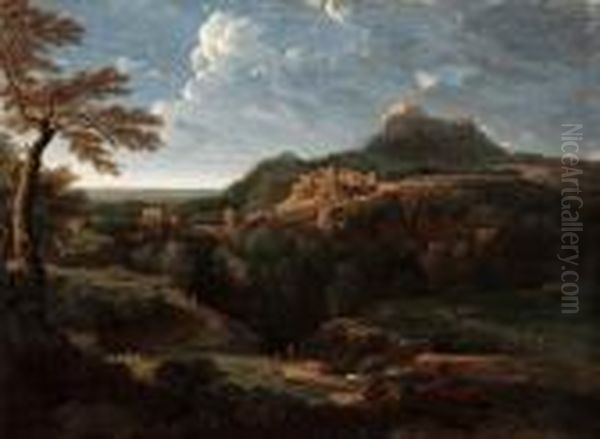 Paesaggio Con Figure Oil Painting by Gaspard Dughet Poussin