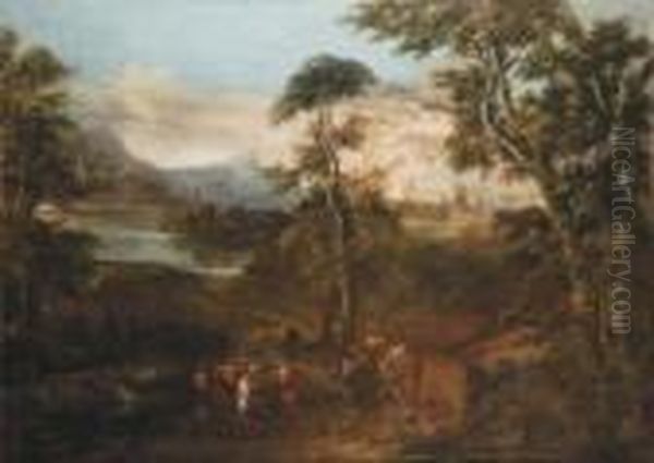 Paesaggio Oil Painting by Gaspard Dughet Poussin