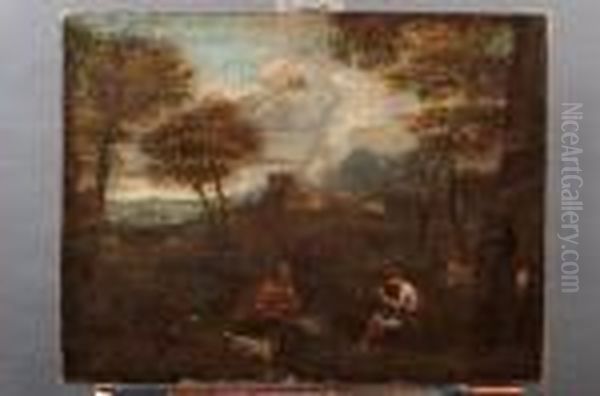 Mercurio Ed Argo In Paesaggio Laziale Oil Painting by Gaspard Dughet Poussin