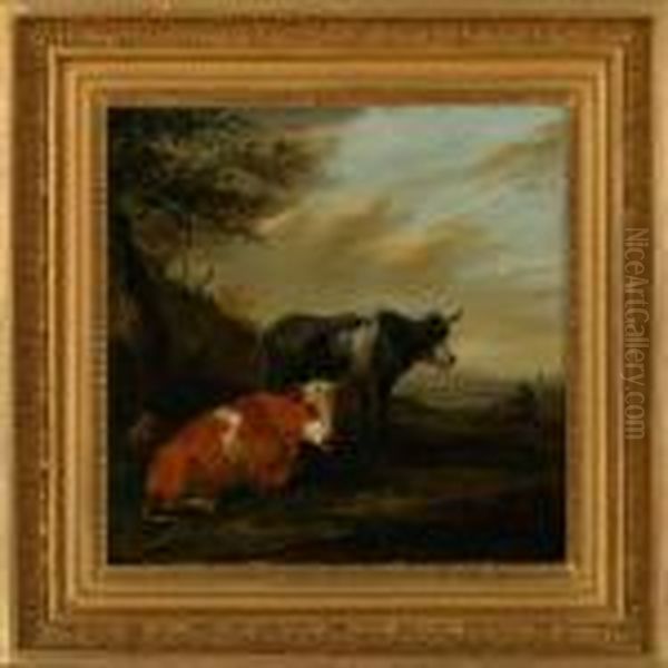 Landscape With Cows Oil Painting by Karel Dujardin