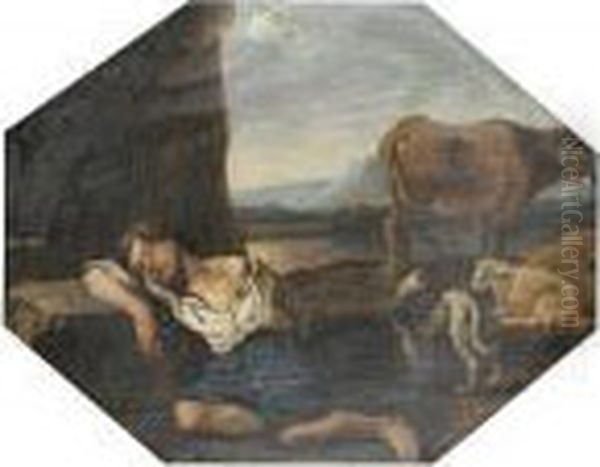 The Sleeping Shepherd Oil Painting by Karel Dujardin