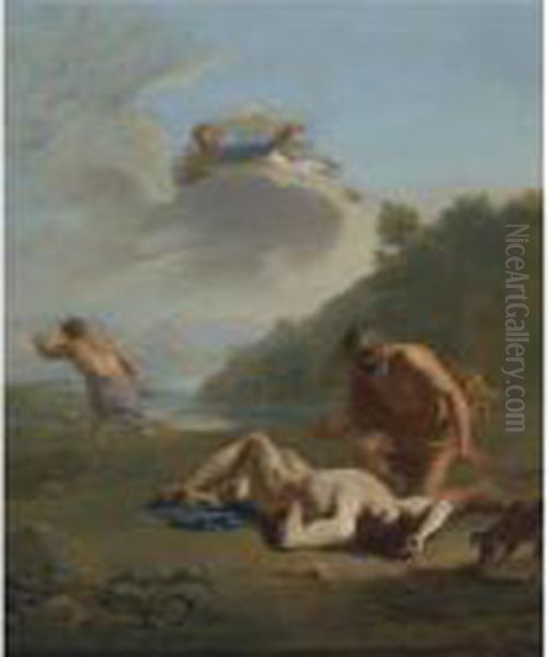 Cain And Abel Oil Painting by Karel Dujardin