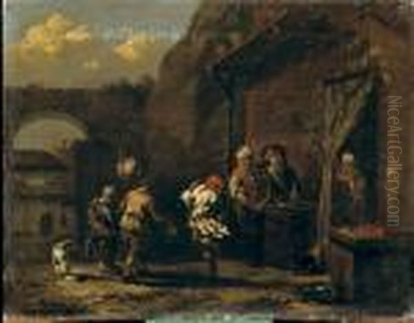 Scene De Danse Paysanne Devant Une Taverne
Toile Oil Painting by Karel Dujardin