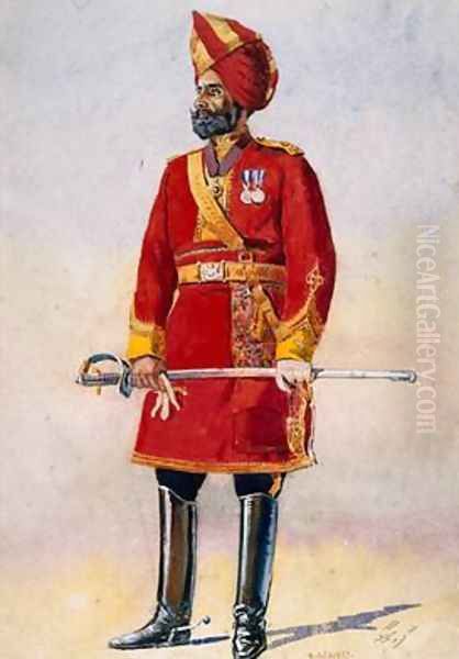 The Commandant of the Bharatpur Infantry Oil Painting by Alfred Crowdy Lovett