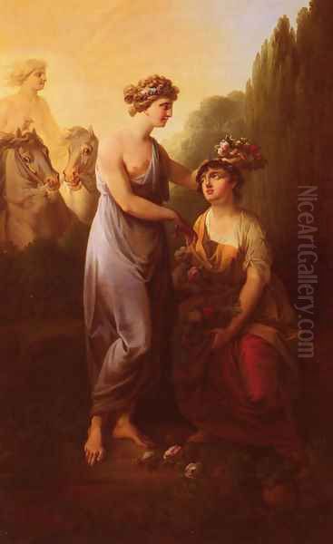 Flora and Ceres Oil Painting by Christian August Lorentzen