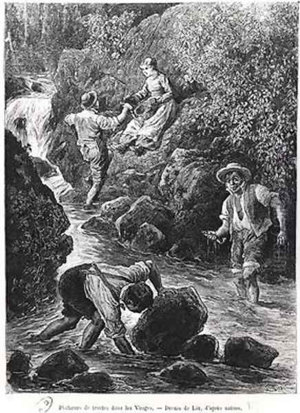 Fishing for Trout in the Vosges 1887 by Frederic Lix