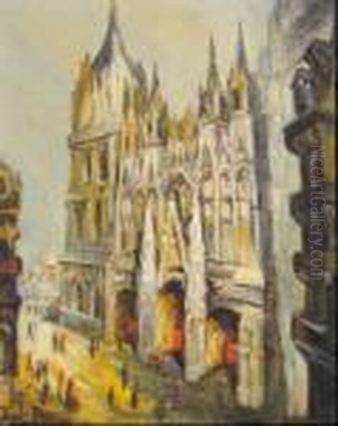 La Cathedrale De Rouen Oil Painting by Pierre Dumont