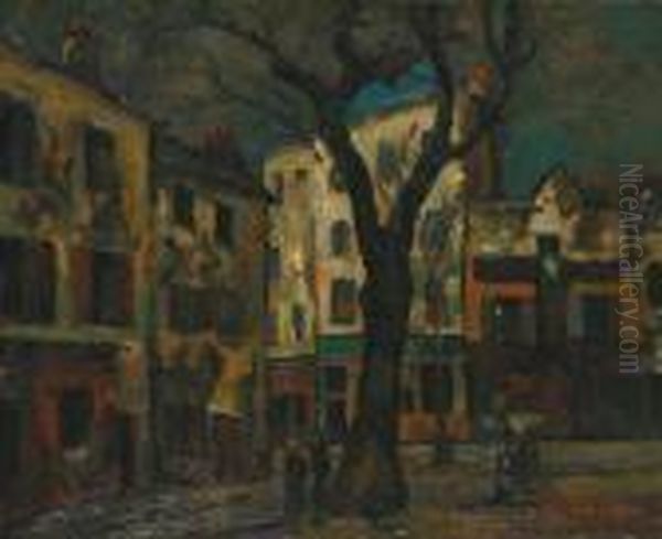 La Place Du Tertre Oil Painting by Pierre Dumont