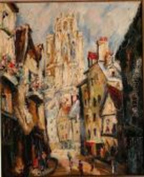 La Cathedrale De Rouen Oil Painting by Pierre Dumont