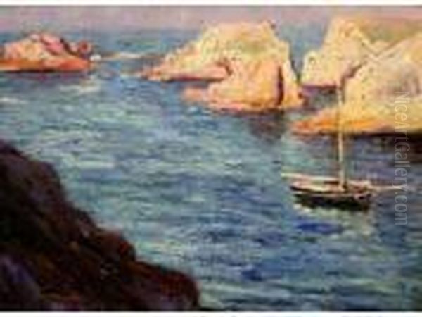 Bord De Mer Aux Environs De Marseille. Oil Painting by Pierre Dumont