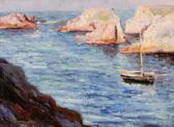 Calanques En Calanque En Mediterranee Oil Painting by Pierre Dumont