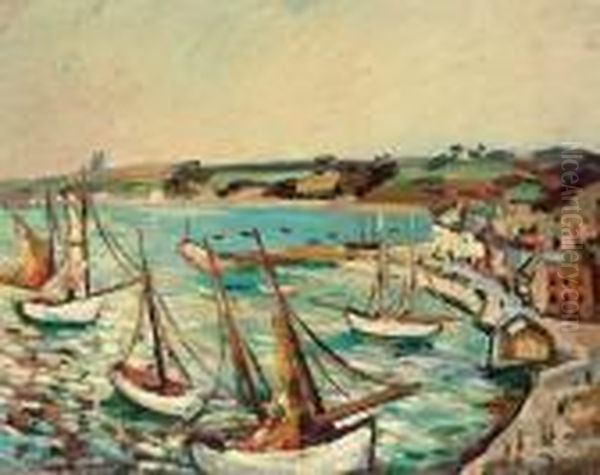 Scane De Port Oil Painting by Pierre Dumont