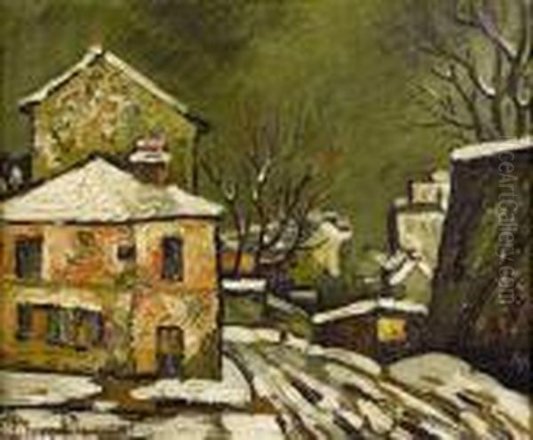 La Maison De Mimi Pinson, Montmartre Oil Painting by Pierre Dumont