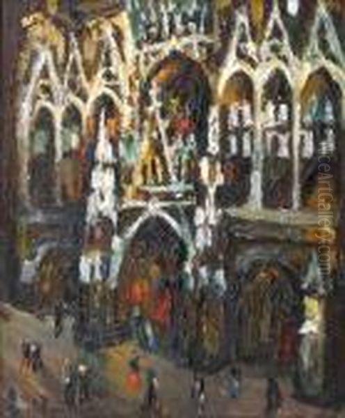 Cathedrale De Rouen Oil Painting by Pierre Dumont