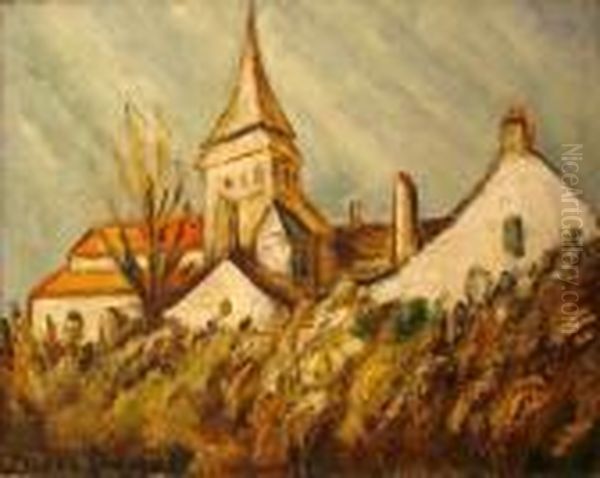 L'eglise Oil Painting by Pierre Dumont