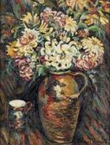 Bouquet De Fleur. Oil Painting by Pierre Dumont