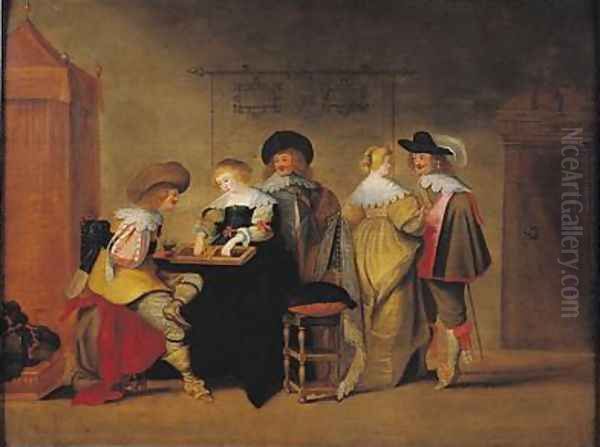 Backgammon Players 2 Oil Painting by Christoffel Jacobsz van der Lamen