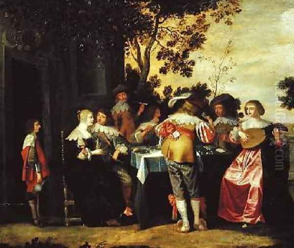 The Game Oil Painting by Christoffel Jacobsz van der Lamen