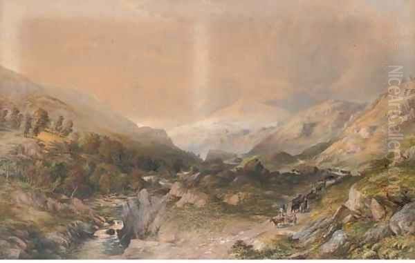 In the wilds of Wales Oil Painting by Thomas Lindsay