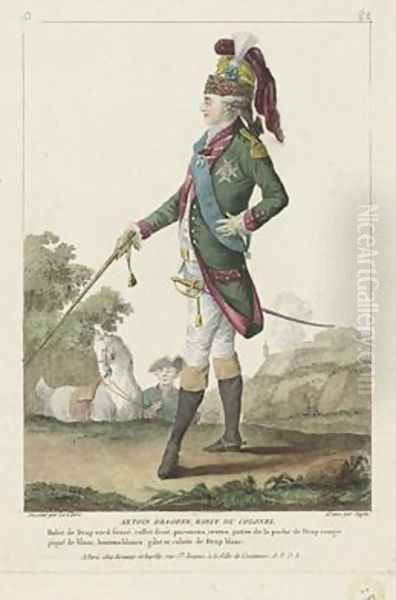 Uniform of a Colonel in the Artois Dragoons Oil Painting by Pierre Thomas Le Clerc