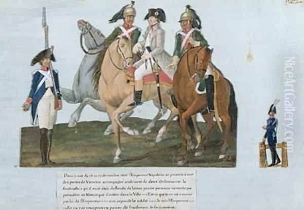 Napoleon Bonaparte 1769-1821 and the Varsovian Sentry Oil Painting by Brothers Lesueur