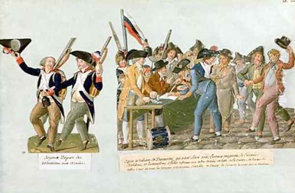 Happy Departure of the Army Volunteers Oil Painting by Brothers Lesueur