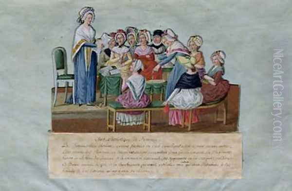 Womens Patriotic Club Oil Painting by Brothers Lesueur