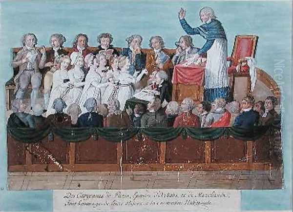 The Citizens of Paris giving their Jewels to the National Convention Oil Painting by Brothers Lesueur