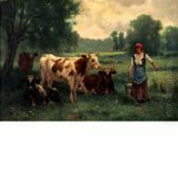 The Milkmaid Oil Painting by Julien Dupre