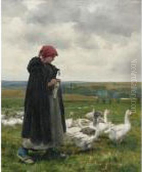 The Goose Girl Oil Painting by Julien Dupre