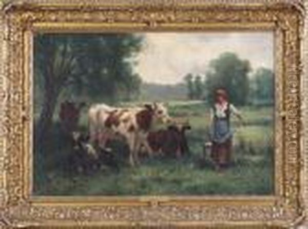 Dupre Untitled Field Scene Oil Painting by Julien Dupre