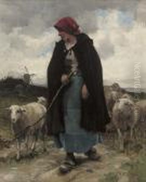 The Shepherdess Oil Painting by Julien Dupre