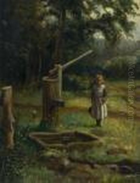 The Little Water Carrier Oil Painting by Julien Dupre