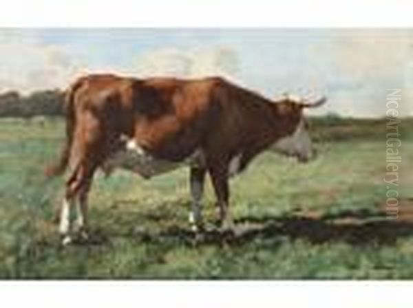 Vache Dans Un Pre Oil Painting by Julien Dupre