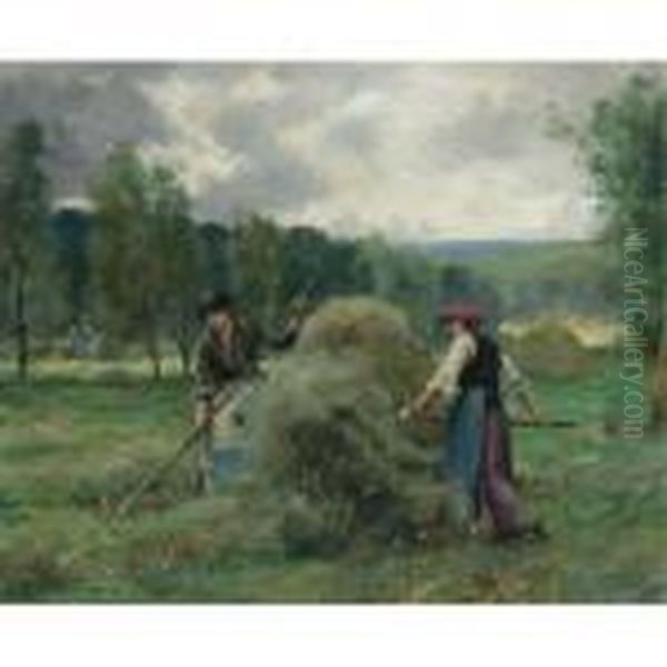 Haymaking Oil Painting by Julien Dupre