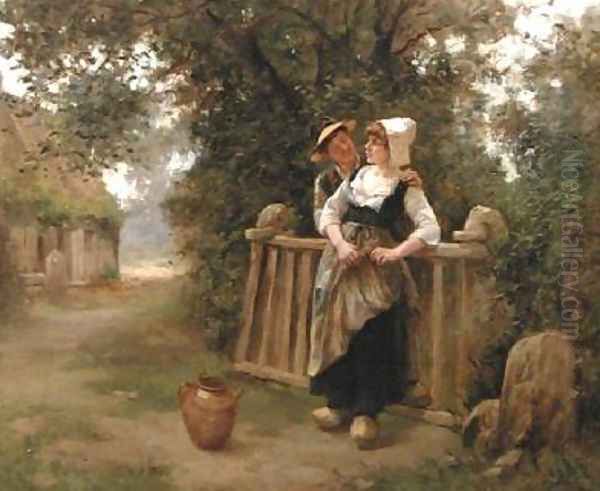 Rustic Courtship Oil Painting by Eugene Leon Labitte