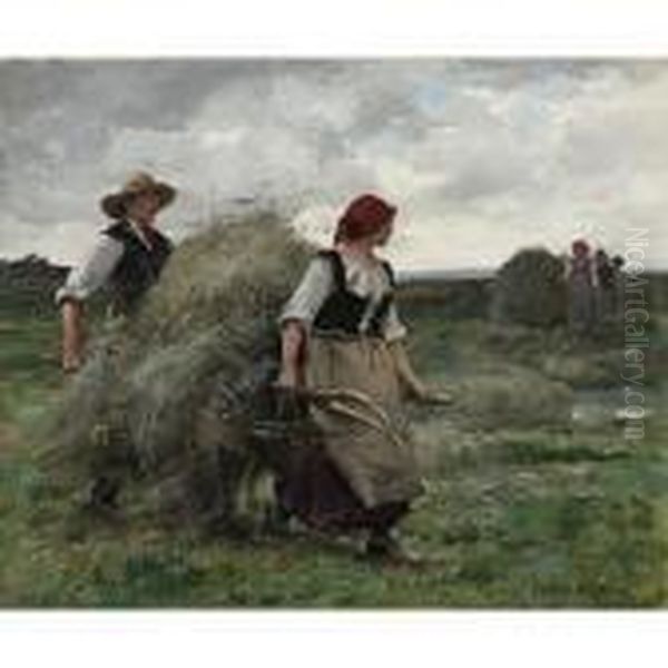 The Hay Harvest Oil Painting by Julien Dupre