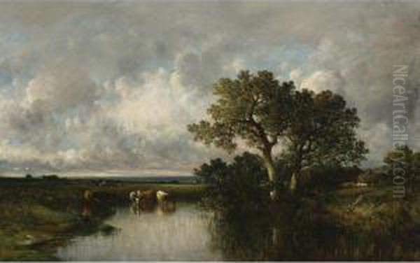 La Mare Aux Chenes Oil Painting by Leon Victor Dupre