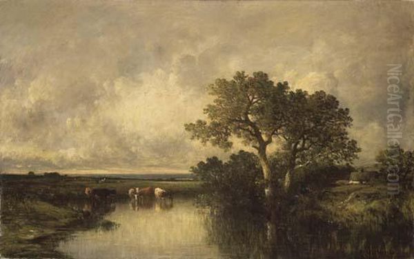 La Mare Aux Chenes Oil Painting by Leon Victor Dupre