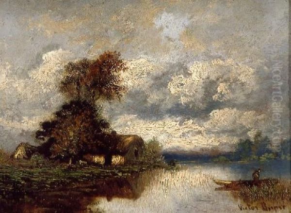 L'etang, La Nuit Oil Painting by Leon Victor Dupre