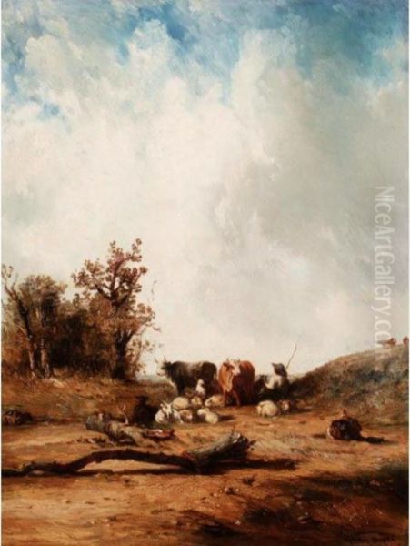 Cattle Resting Oil Painting by Leon Victor Dupre