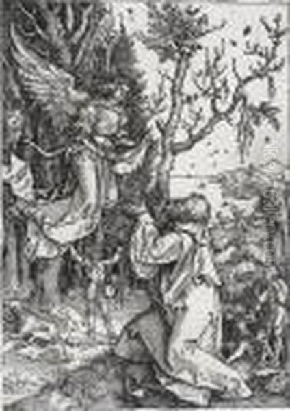 Joachim And The Angel Oil Painting by Albrecht Durer