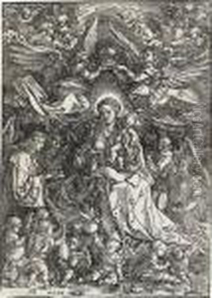 The Virgin Surrounded By Many Angels Oil Painting by Albrecht Durer