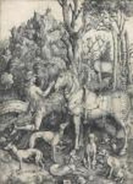 Saint Eustace Oil Painting by Albrecht Durer