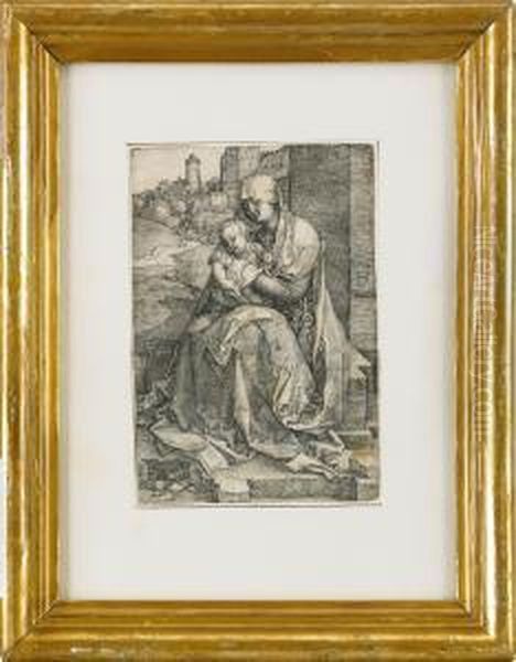 The Virgin And Child Seated By The Wall Oil Painting by Albrecht Durer