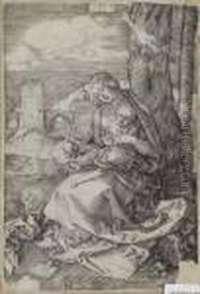 Maria Mit Der Birne Oil Painting by Albrecht Durer