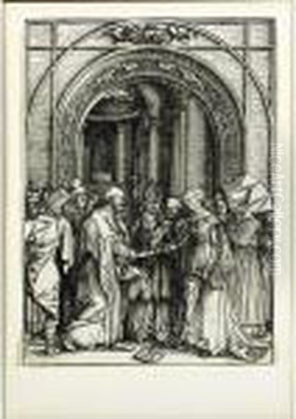 The Betrothal Of The Virgin From The Life Of The Virgin Oil Painting by Albrecht Durer