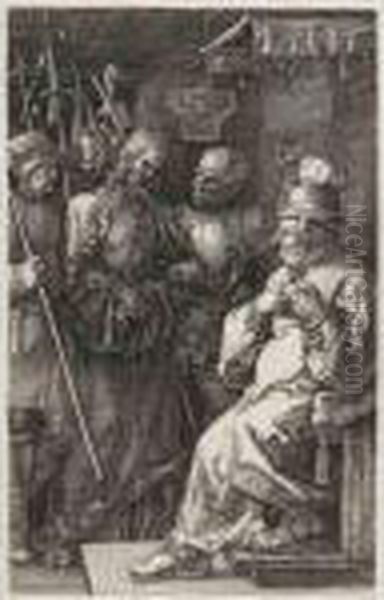 Christ Before Caiaphas Oil Painting by Albrecht Durer