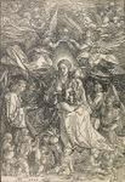 The Virgin And Child Surrounded By Many Angels Oil Painting by Albrecht Durer