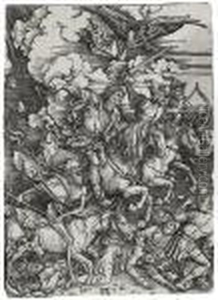 The Four Horsemen Of The Apocalypse Oil Painting by Albrecht Durer